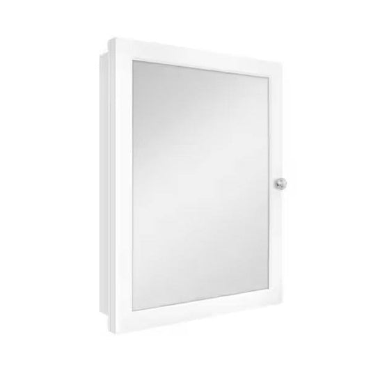 Open Box Glacier Bay 20 in. W x 26 in. HRectangular Framed Recessed or Surface-Mount Bathroom Medicine Cabinet with Mirror, White