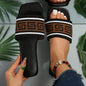Summer Design Women Slippers Fashion Flat Heels Sildes Shoes Women's Flat Sandals Strap Slide Sandals Open Toe Comfortable Soft Luxury Slide Sandals Simple Cotton Fabric Straps Open Toe Flat Sandal For Womens