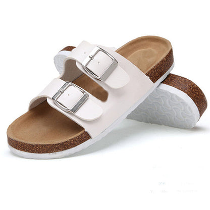 Soft Casual Slippers Women Summer Beach Slides Slippers Flip Flops Non-slip Buckle Strap Girls Indoor Outside Shoes Adjustable Double Buckle Strap Casual Comfort Footbed Slides Sandals For Indoor And Outdoor Beach