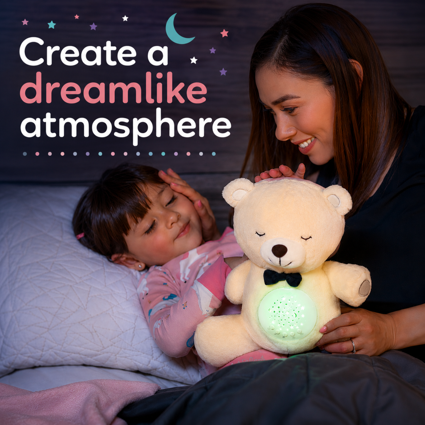 Lumipets Bear with Sound  Nursery Night Light & Sound Soother for Babies