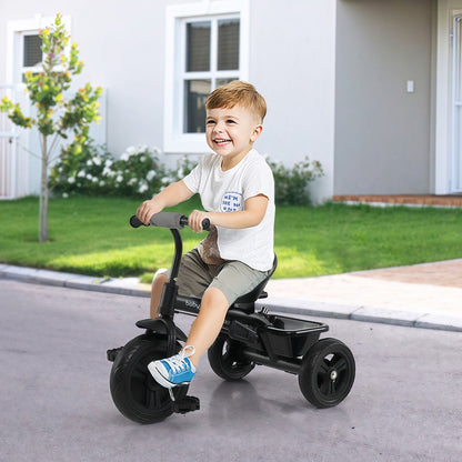 7-in-1 Baby Stroller Tricycle with Adjustable Canopy and Foldable Footrests for Ages 9-60 Months Old