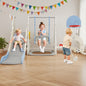7 in 1 Toddler Slide and Swing Set with Height Adjustable Swing and Basketball Hoop