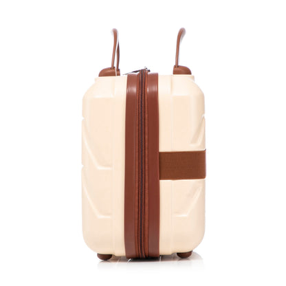 14'/20' 2-Piece Beige ABS Spinner Wheel Luggage Set