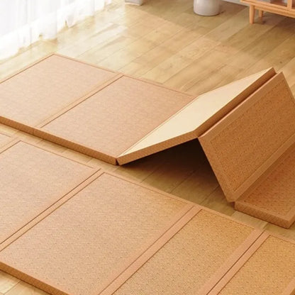 Foldable Japanese Tatami Rattan Mat – Cooling Summer Floor Rug