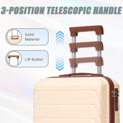 14'/20' 2-Piece Beige ABS Spinner Wheel Luggage Set