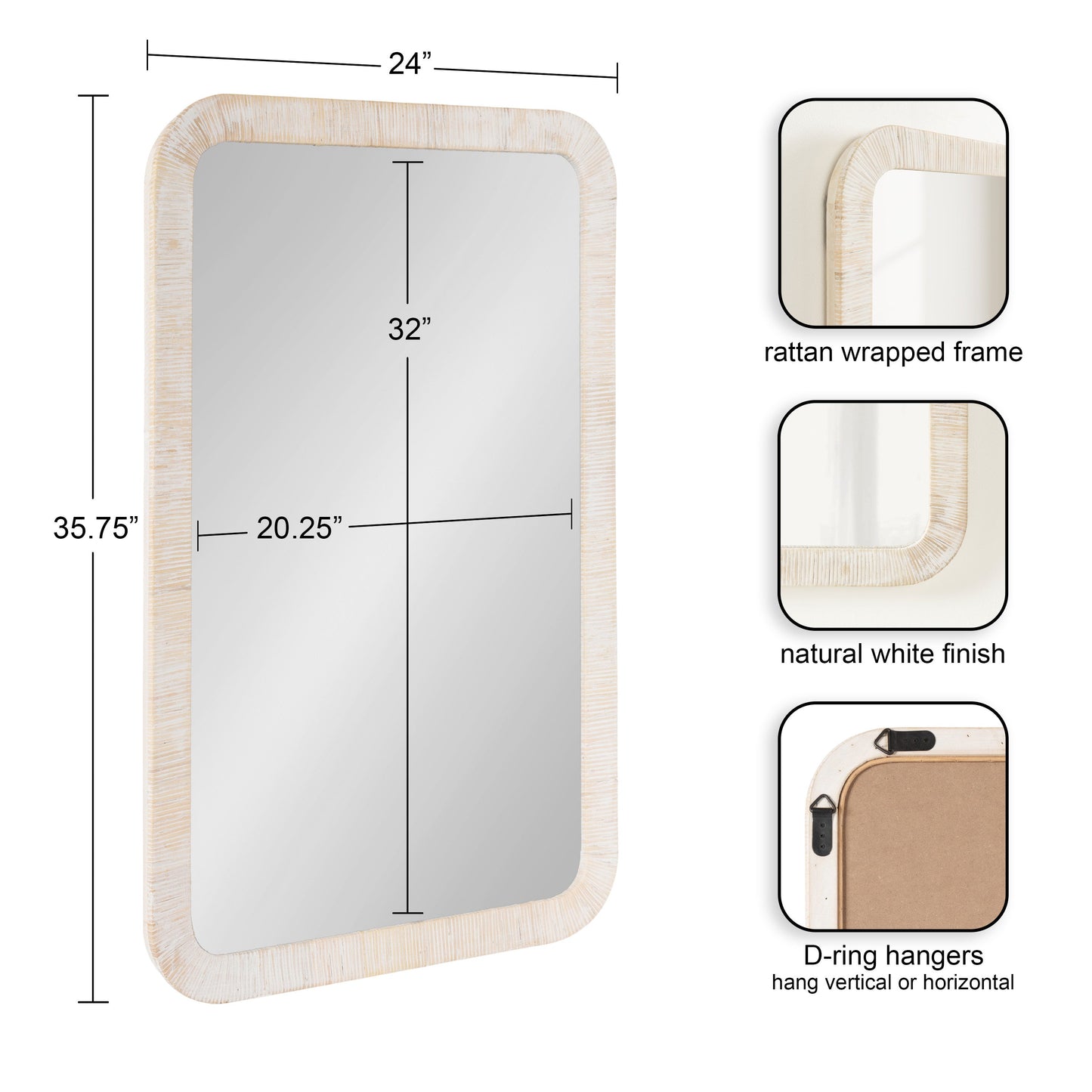 Rahfy Rectangle Framed Wall Mirror