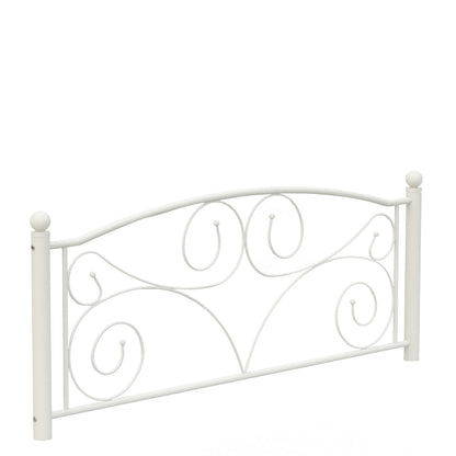 Queen Size Unique Flower Sturdy System Metal Bed Frame with Headboard and Footboard