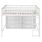 Loft Bed With 8 Open Storage Shelves And Built In Ladder