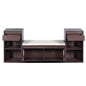 Entryway Storage Bench With Cushion, Drawers & Open Shelves