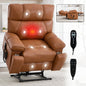 Orange Leatheraire Heat Massage Dual Motor Recliner