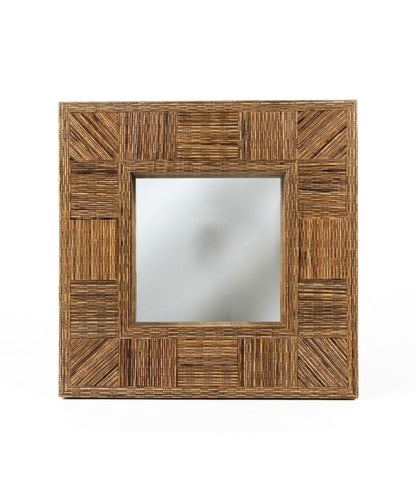 UMA Brown Wicker Frame - 16.25" Wall Mirror