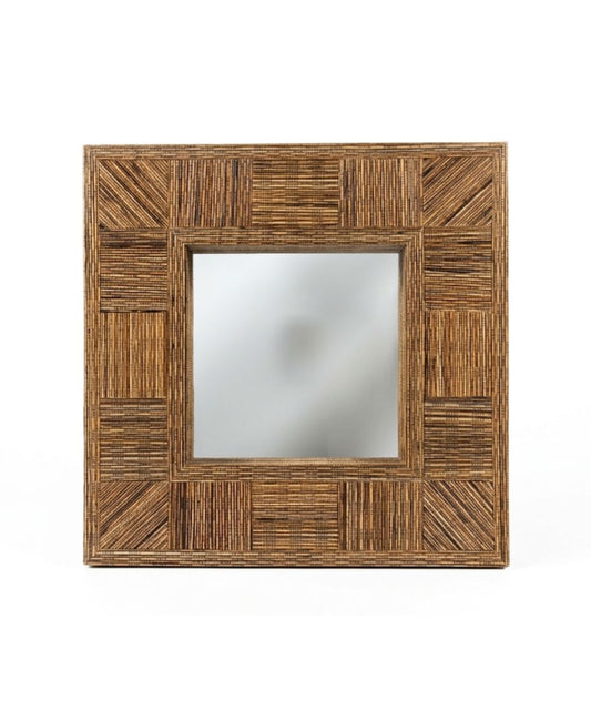 UMA Brown Wicker Frame - 16.25" Wall Mirror