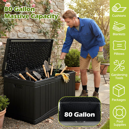 80 Gallon Outdoor Deck Box with Lockable Lid