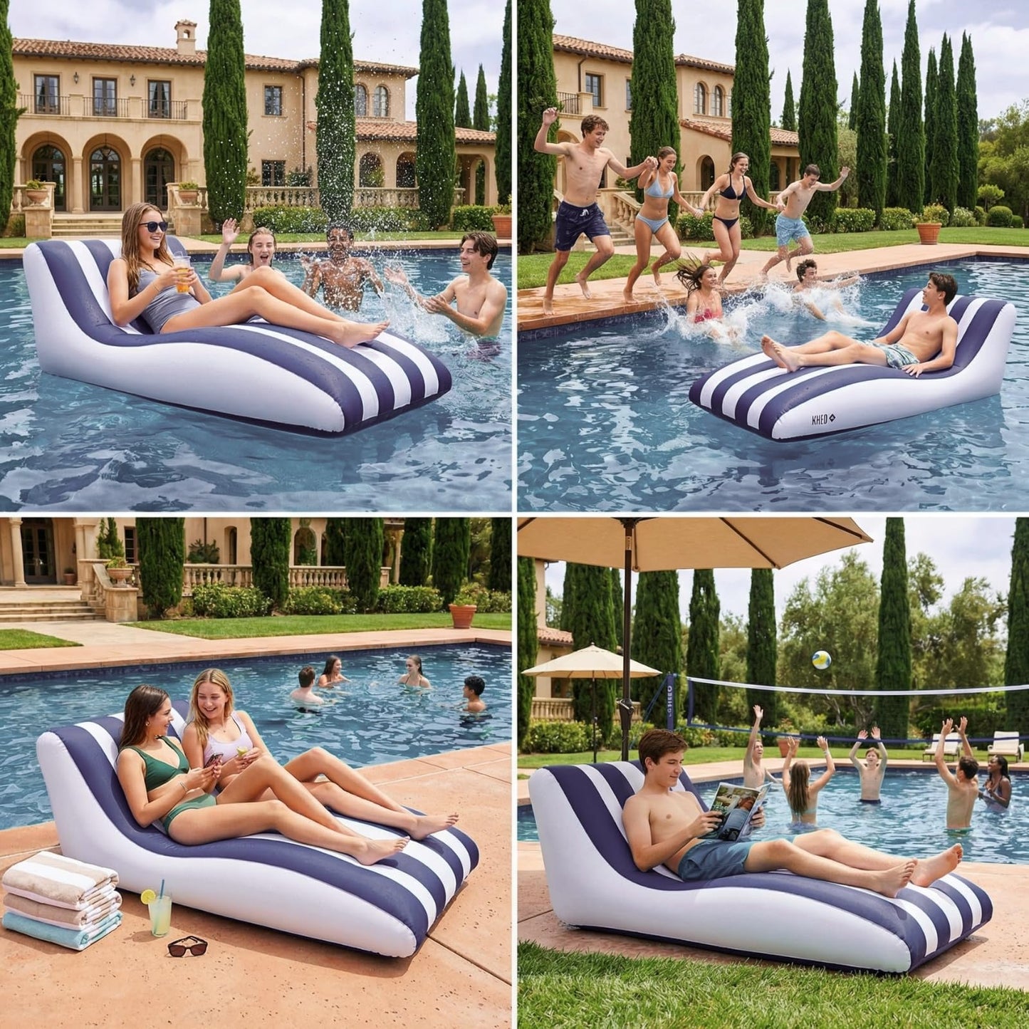 Mediterranean Stripe Pool Lounger