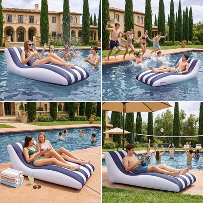 Mediterranean Stripe Pool Lounger