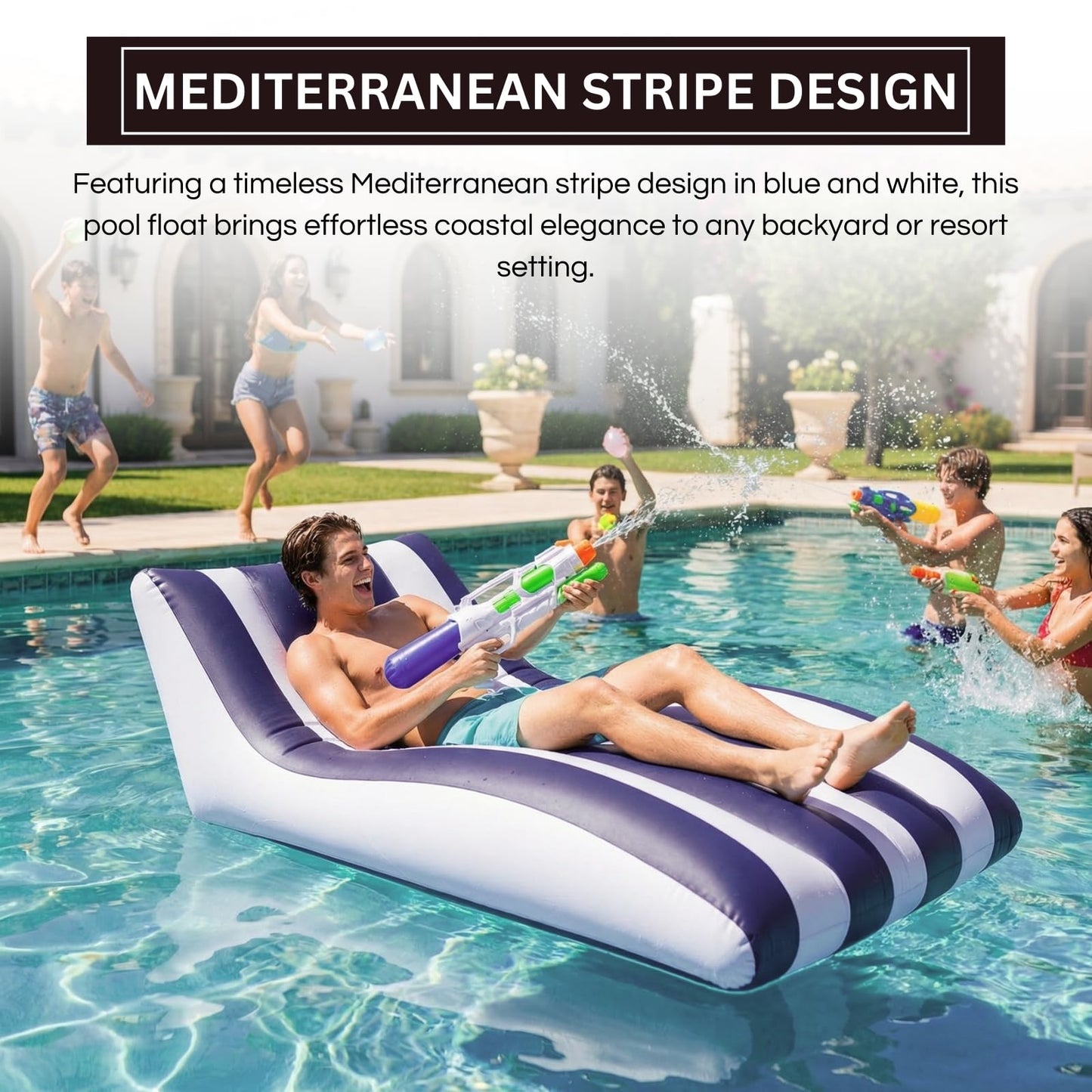 Mediterranean Stripe Pool Lounger