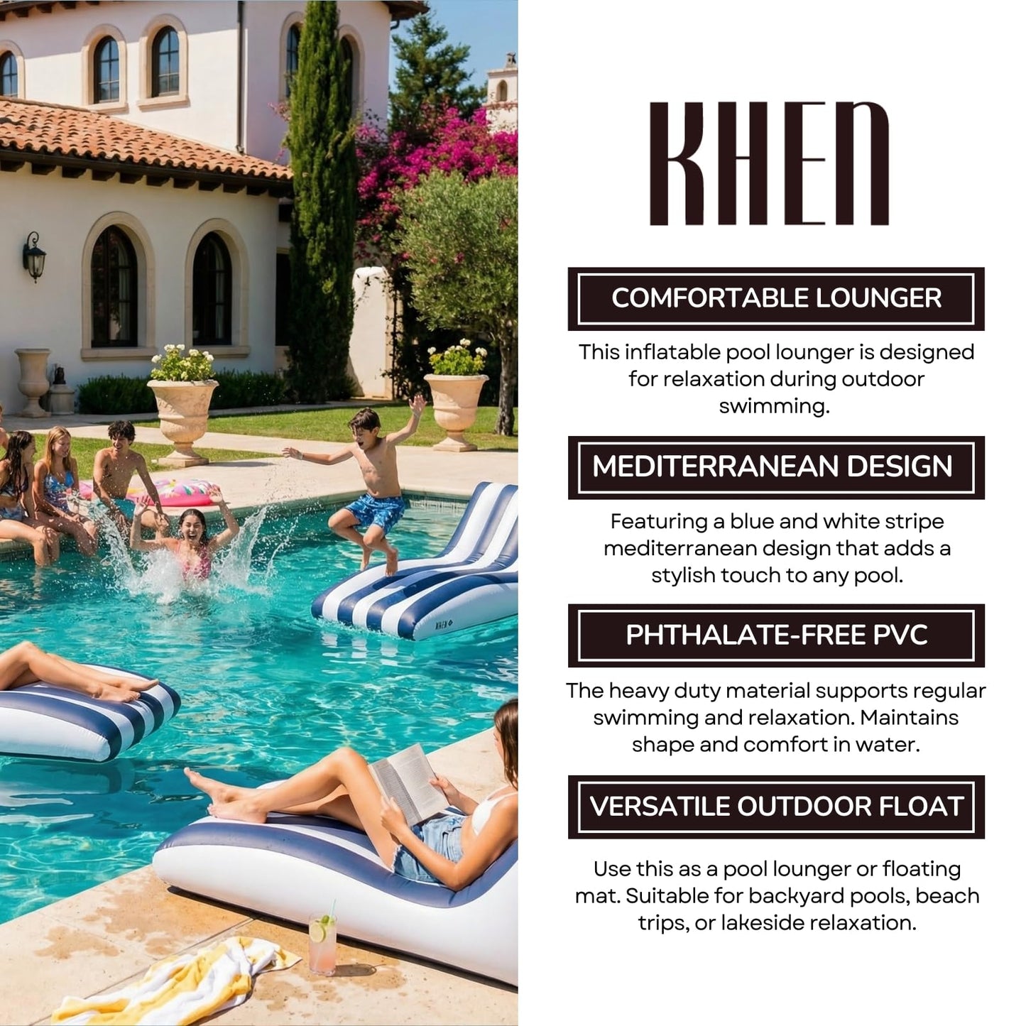 Mediterranean Stripe Pool Lounger