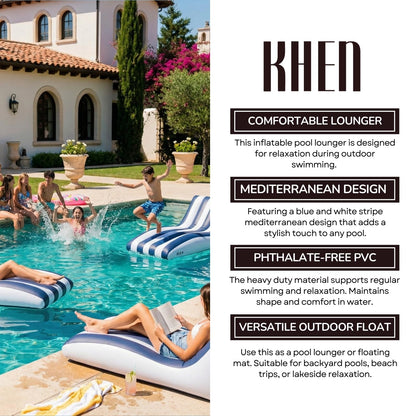 Mediterranean Stripe Pool Lounger