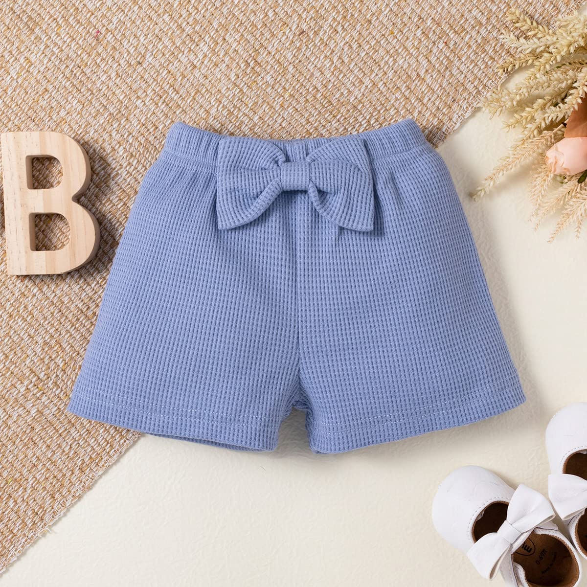 stylesilove Infant Baby Girls Floral Print Short Sleeve Bodysuit & Shorts & Headband 3pcs Set Spring Summer Romper Outfit