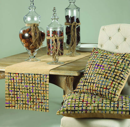 Fennco Styles Multi Color Open Weave Burlap Table Runner - Natural Jute Table Runner for Everyday Use, Wedding, Family Gathering, Indoor Outdoor Parties and Special Occasion