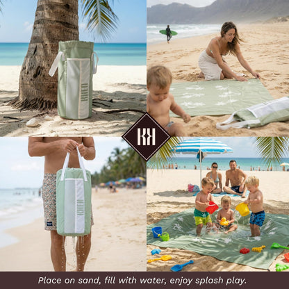 Baby Beach Splash Mat Green, 1 Piece, 78.74 x in Waterproof Polyester Portable Foldable