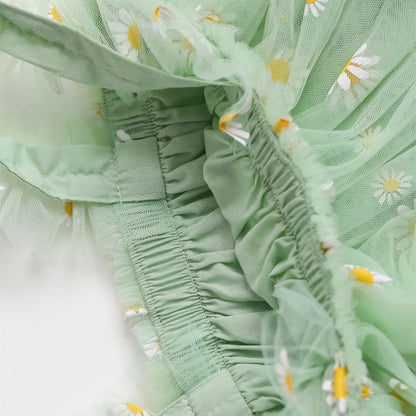 stylesilove Baby Toddler Girls Sleeveless Fruit Daisy Mesh Tulle Flower Girl Dress Birthday Wedding Party Tutu Sundress