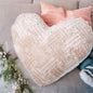 DaDa Bedding Neutral Faux Fur Heart Pillow (16x14)