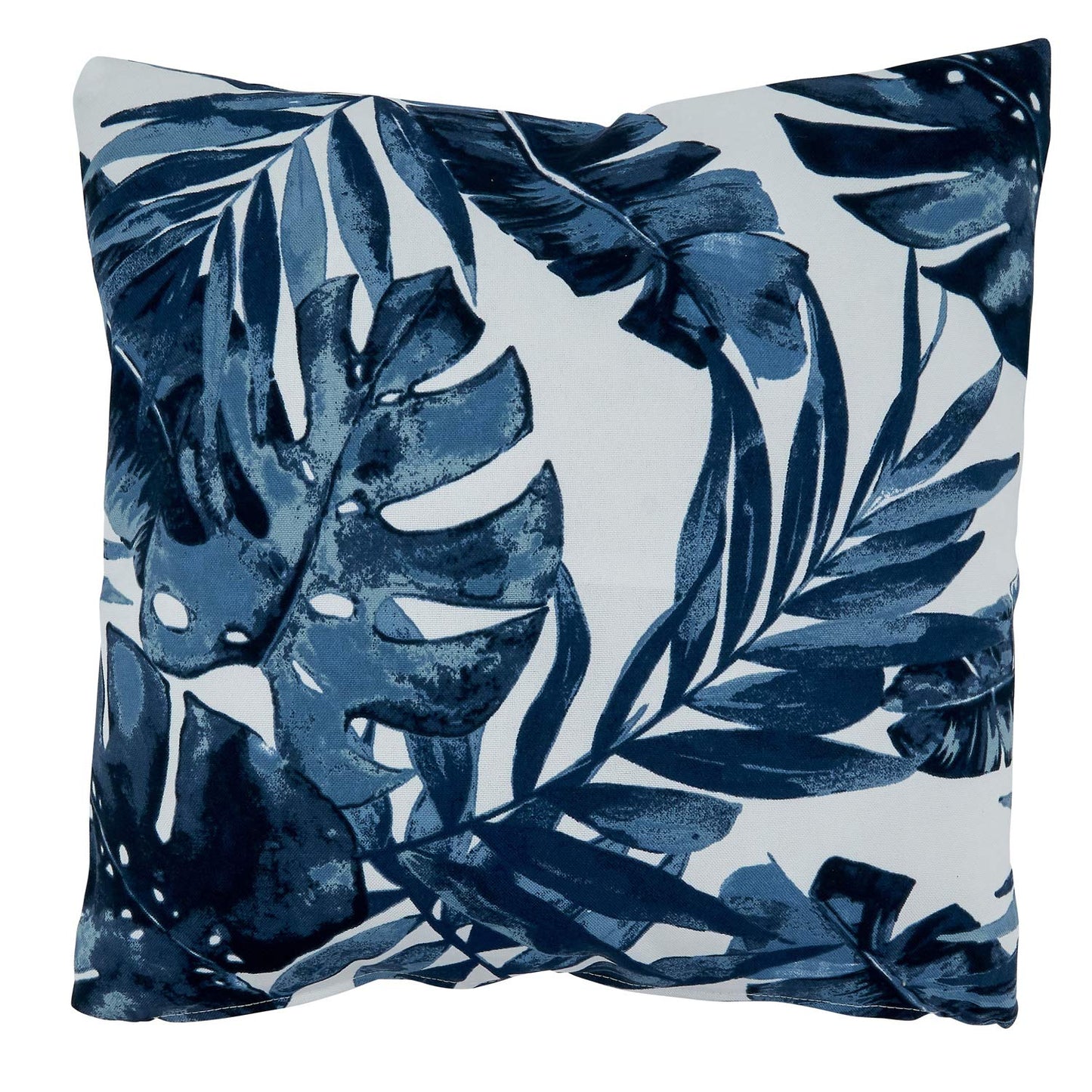 Fennco Styles Tropical Leaf Design Outdoor Decorative Throw Pillow with Poly Filled Insert 17 x 17 Inch - Natural Print Accent Pillow for Home, Patio, Garden and Lawn Décor