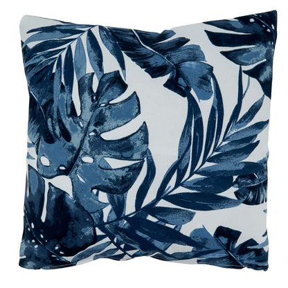 Fennco Styles Tropical Leaf Design Outdoor Decorative Throw Pillow with Poly Filled Insert 17 x 17 Inch - Natural Print Accent Pillow for Home, Patio, Garden and Lawn Décor
