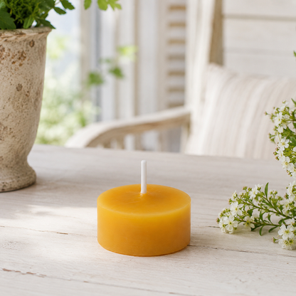 Clear Cupped Tealight Beeswax Candles BULK