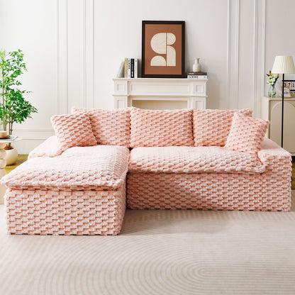 Modular Sofa, Convertible Twin Seat With Chaise Lounge
