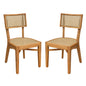 Netro Acacia Wood Dining Chair with Light Brown Wicker
