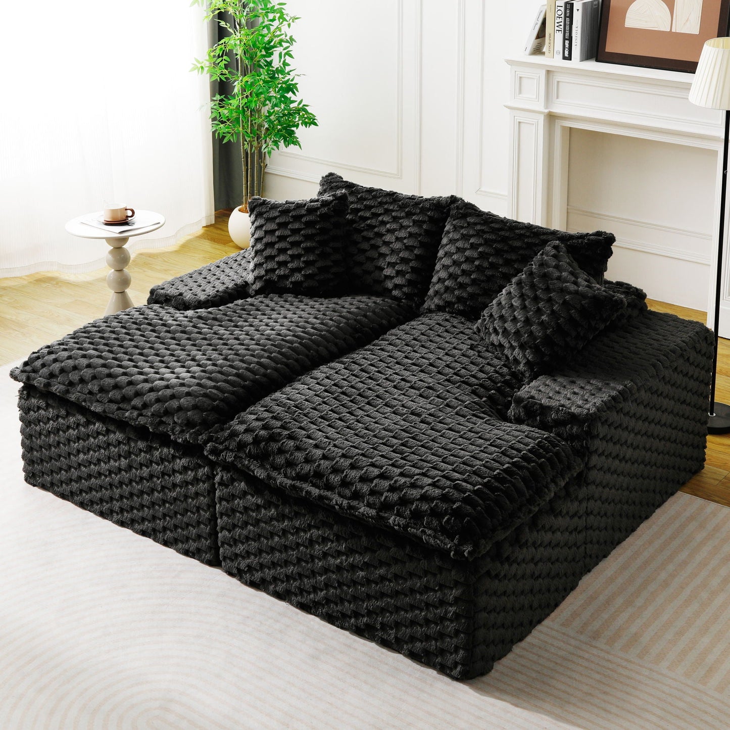 Double Chaise Lounge With Full Compressed Sponge