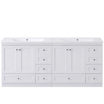 Shaker Free Standing Bathroom Vanity Cabinet & Sink, Soft Close Drawers, Soft Close Doors