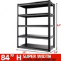 Heavy Duty Metal Garage Shelving Rack 2000lbs 4/5/6-Tier Steel Shelf 60"/72"/84"
