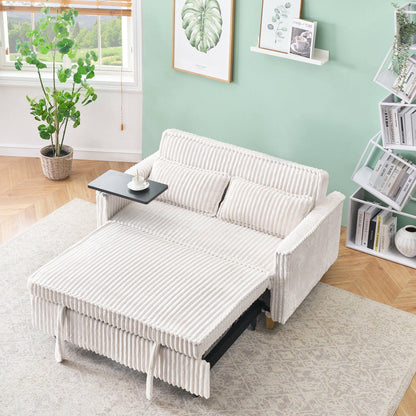 Pull Out Sofa With Movable Tabletop And USB Ports