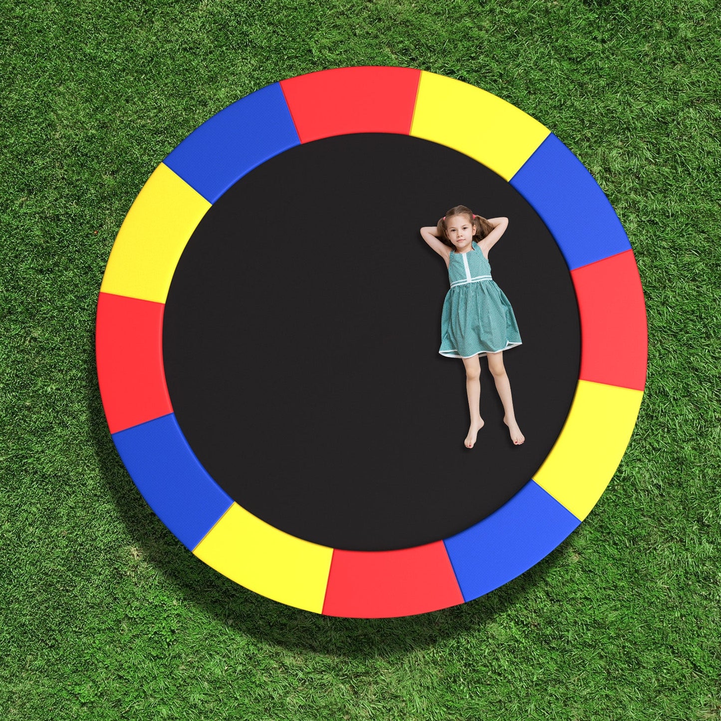 8-16 FT Trampoline Pad Replacement Safety Pad with Fixing Straps (Multicolor)