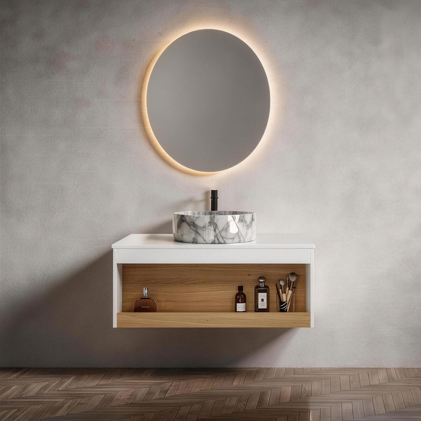 Floating Bathroom Vanity With Vessel Sink