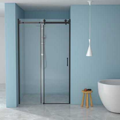 48"W x 76"H Single-Slide Shower Door - 8mm Tempered Glass