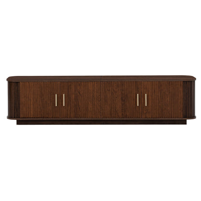 70" TV Stand With Ample Storage, Refined Curved Corners - Dark Brown