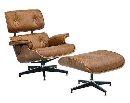 Luxury Lounge / Office Chair with Ottoman – Top Grain Leather