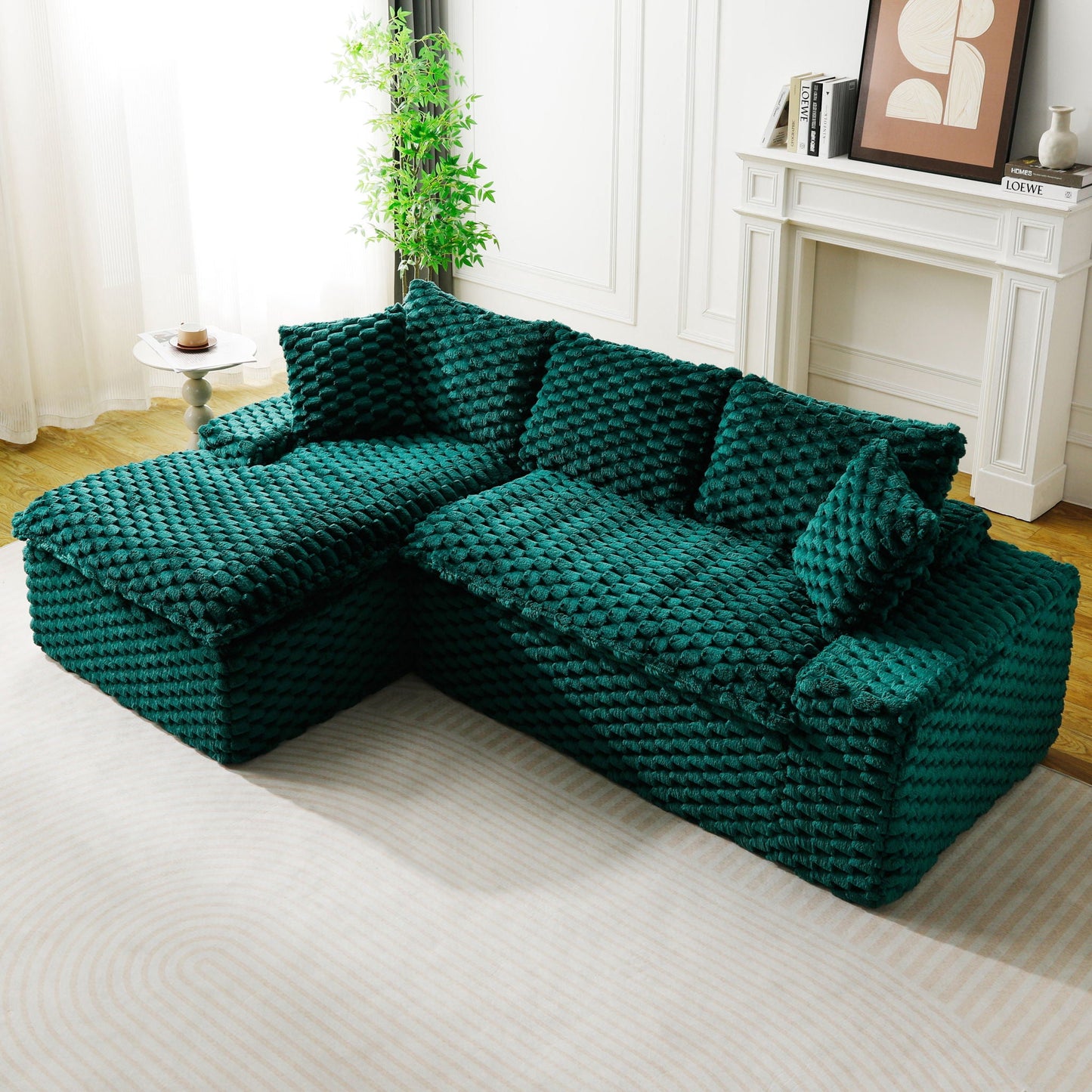 Modular Sofa, Convertible Twin Seat With Chaise Lounge