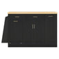 Kitchen Sideboard With Sliding Door Cabinet, 3 Tier Spice Rack