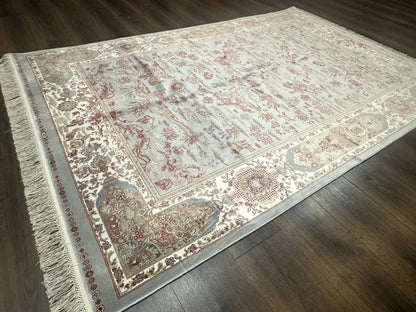 Turkish Silk Rug 5x7, Hunting Design, Animal Pictorials, Bamboo Silk