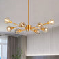 28" Modern Crystal Chandelier with 9 Lights in Golden Finish