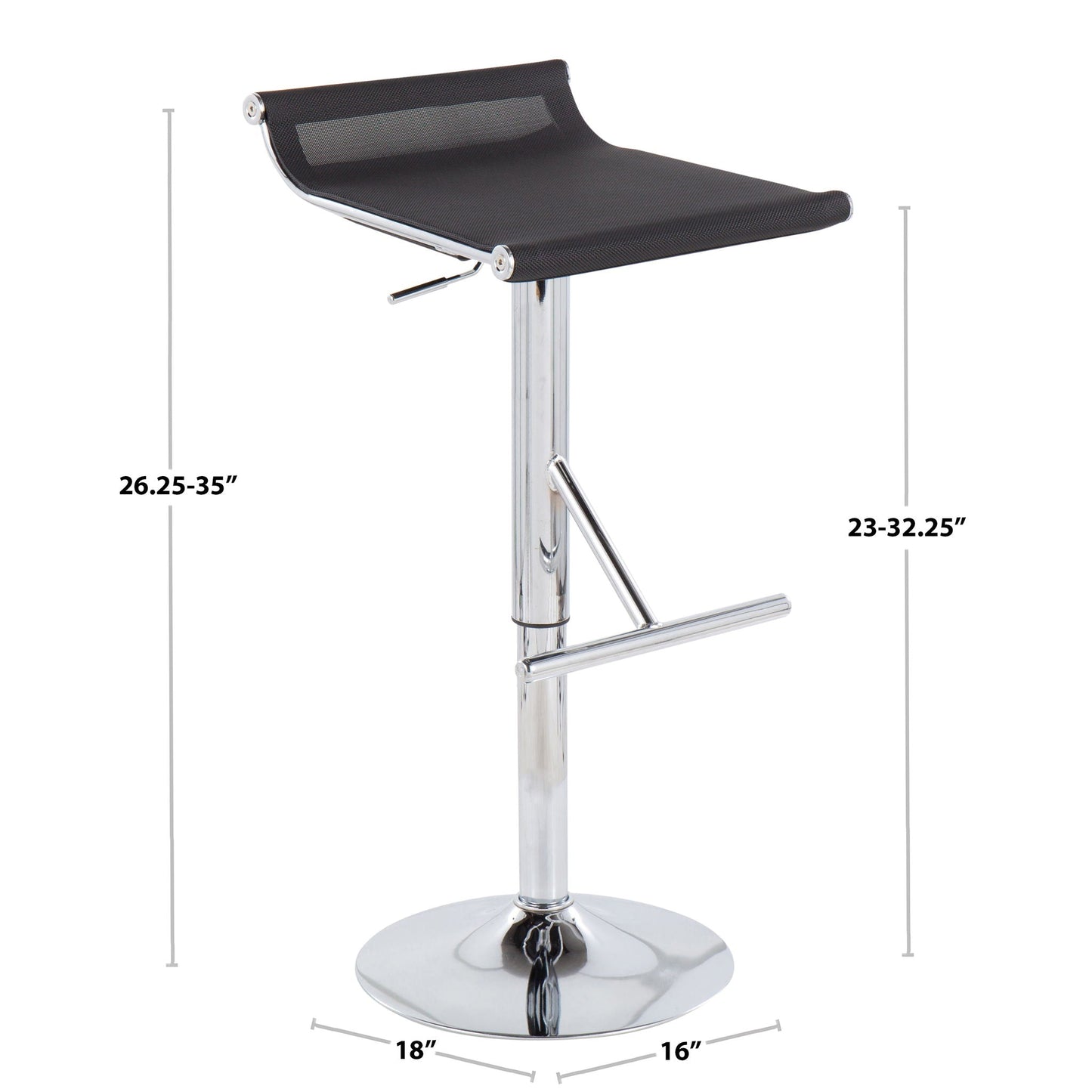 Mirage Ale - Contemporary Adjustable Bar Stool