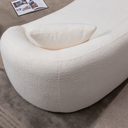 Curved 3 Seater Sofa For Living Room - White