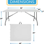 4ft/6ft Portable Plastic Folding Table – Indoor & Outdoor Dining