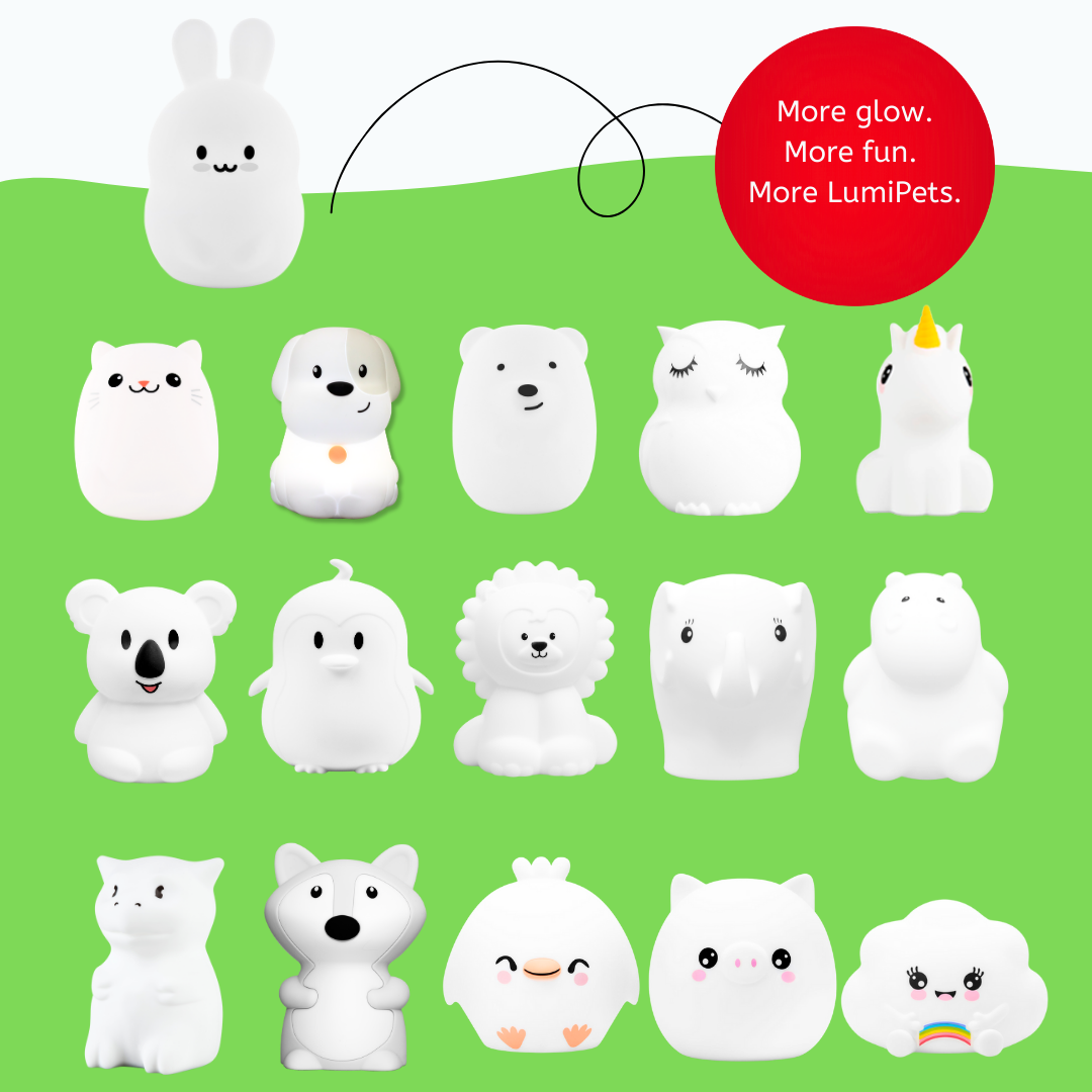 LumiPets® Bunny Night Light for Kids - Silicone Rabbit Nursery Lamp