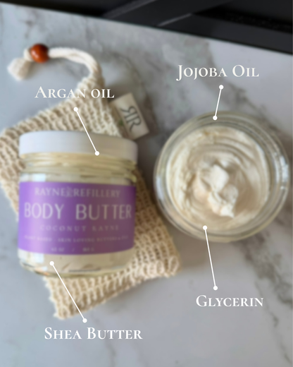 Coconut Rayne Body Butter – Shea Butter & Argan Oil Tropical Moisturizer
